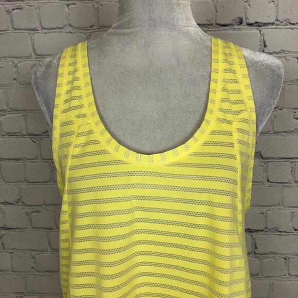 Zyia Nimbus Split Back Tank Size M Yellow Stripe - Picture 5 of 6